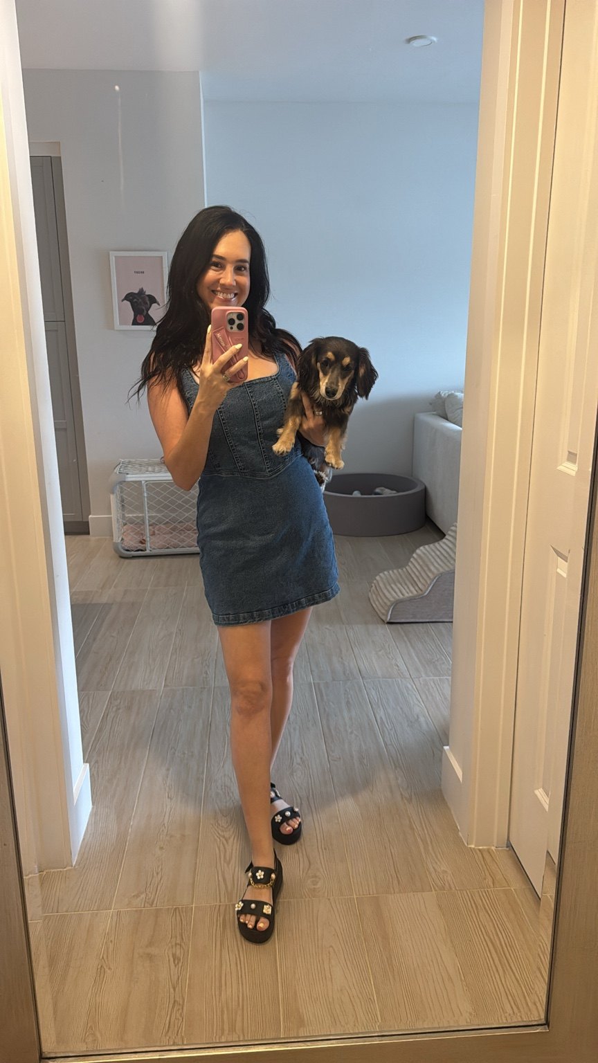 Ali with her miniature dachshund Lucy